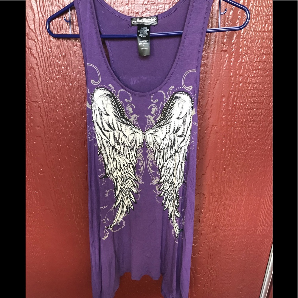 Purple wings bling country top